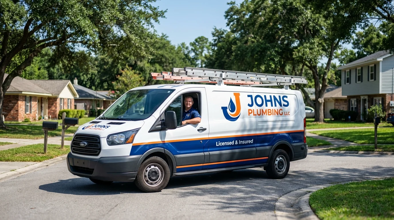 Johns Plumbing LLC service van in Randallstown, MD