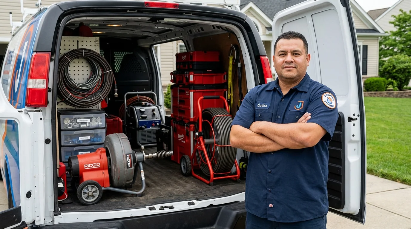 Professional drain cleaning equipment and Johns Plumbing LLC plumber in Randallstown