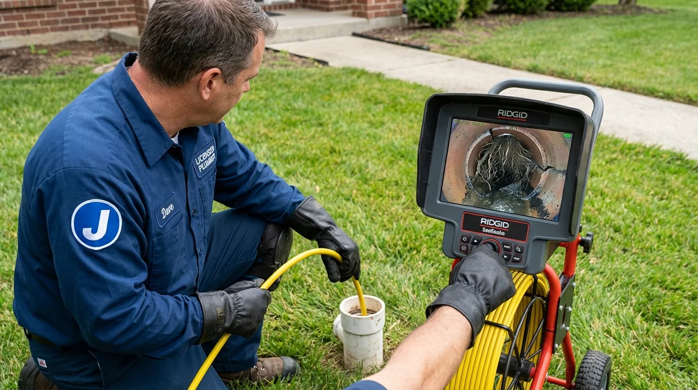 Sewer camera inspection being performed by Johns Plumbing LLC in Randallstown